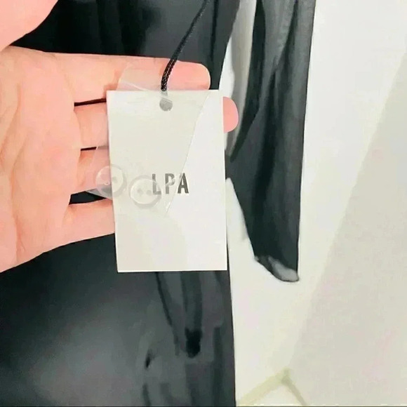 NEW LPA The Label Dress 74 Maxi Wrap Black Wedding Cocktail Georgette Minimalist - Picture 4 of 10